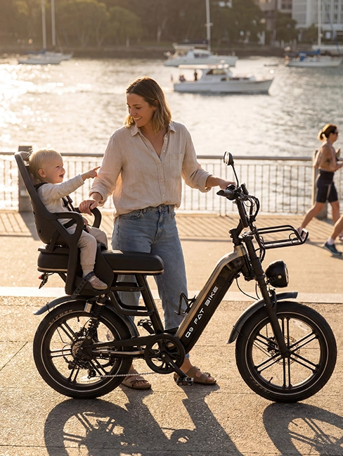 Family movement with electric bicycle